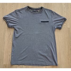 Denim & Flower Ricky Singh Gray Knit Pocket Men's Short Sleeve T-Shirt L